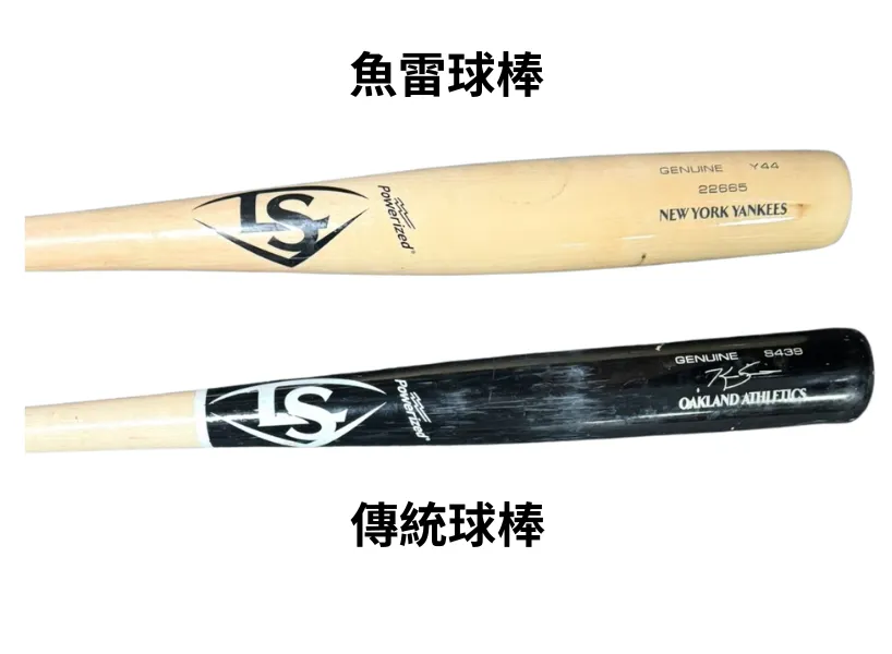 魚雷球棒外型像保齡球瓶，但打擊甜蜜點比傳統球棒面積更大
